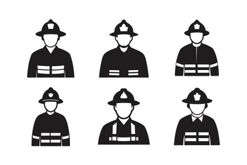 firefighter uniform vector art silhouette