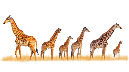 Majestic Giraffes Grazing on the African Savanna: A Harmonious Glimpse into Wildlife and Nature