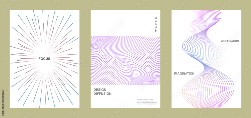Poster abstract wave line poster background. set cover card with geometric shapes. modern gradient texture.
