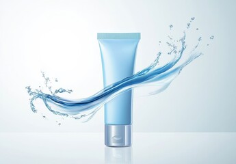 Refreshing Hydration A Visual Representation of a Premium, Water-Based Skin Care Cream in a Stylish, Modern Tube