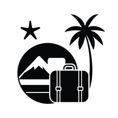 Minimal vacation travel icons Isolated With White Background