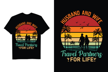 Husband And Wife Travel Partners For Life T shirt