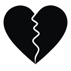 Broken and Beating Heart Icon Set – Black and White Vector Symbols of Love, Heartbreak, Pulse, and Health for Apps, Tattoos, and Emotional Design.