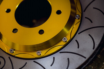 Patterned brake disc.Two-piece brake disc, the disc is made of steel and the hub is made of...
