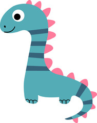Naklejka premium Cartoon Dinosaur Character Illustration