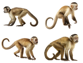 Capuchin Monkey Climbing Side View