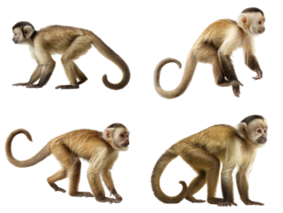 Capuchin Monkey Climbing Side View