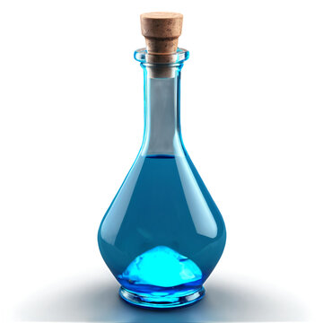 Magic elixir in a glass bottle, Isolatet, Cutout