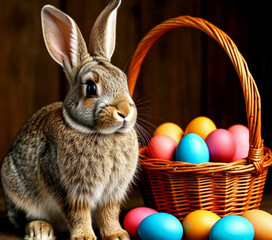 easter bunny and eggs