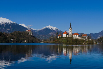 church and castle at bled
