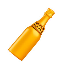 Celebration theme golden bottle toast at venue isolated on transparent background, png