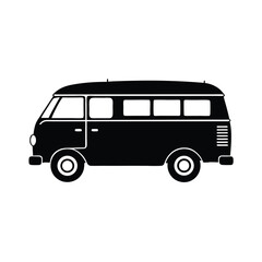 Vintage surf van Isolated With White Background