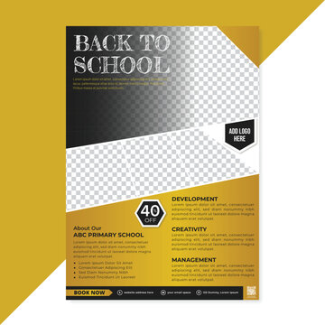 School admission flyer design, kids education leaflet brochure design