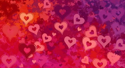 Obraz premium Crimson Hearts: A Romantic Abstract Painting AI Generated