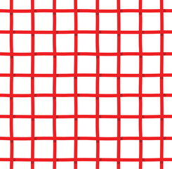 Red Line Gingham Seamless Pattern, White Background, Christmas Concept