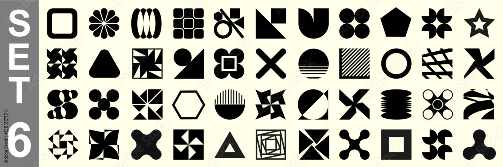 Canvas Prints brutal shapes minimal style design geometric set 6. postmodern geometric forms. contemporary vector 