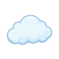 Cartoon cloud illustration in soft blue color for design use  