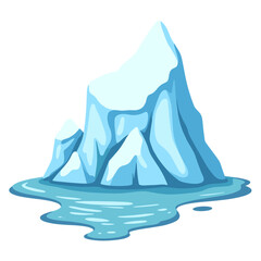 Fototapeta premium Iceberg floating in calm water against a white background 