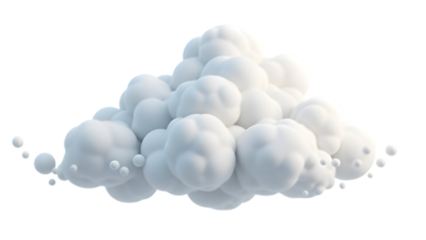 3D Cloud Art with Gentle Light and Organic Movement