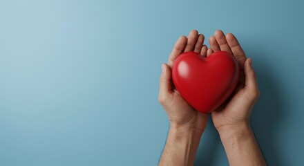 Fototapeta premium Gentle Hands, Cherished Heart: A Symbol of Love and Care AI Generated