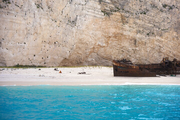 Navagio Beach, or Shipwreck Beach. One of the most famous summer destinations in Greece and has...