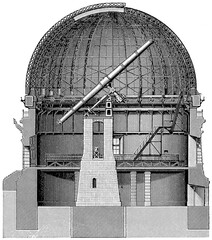 Refractor construction in Nice. Publication of the "Meyers encyclopedia", Vol. 7, Leipzig, Germany, 1910.