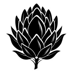 Protea Flower Silhouette Vector SVG – Elegant Botanical Bloom Design