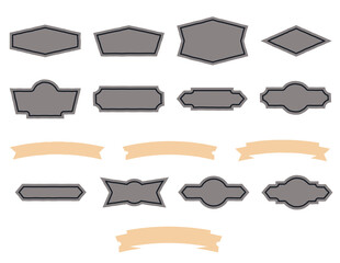 Vintage retro label and ribbon set vector design elements