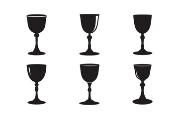 kiddush cup silver wine goblet vector art silhouette