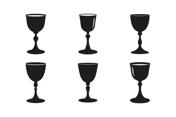 kiddush cup silver wine goblet vector art silhouette