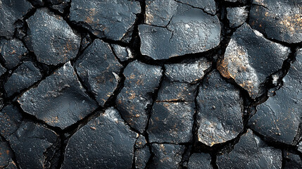 Fototapeta premium Cracked soil surface drought zone textured image natural environment close-up view earth degradation