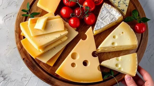 sliced cheese on a plate. selective focus