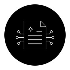 AI Text Document Symbol. Generative Writing, Smart Content Generation, and Automated Document Creation.