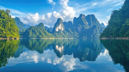 Naklejka premium Mountain lake scenery