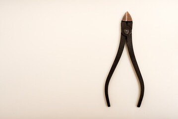 Metal wire cutters for electronics. A tool for cutting wires.