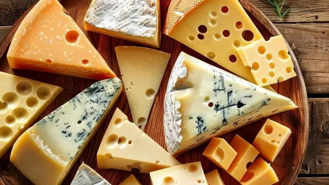 sliced cheese on a plate. selective focus