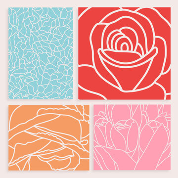 Floral Line Art Backgrounds