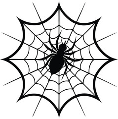 Web with trapped fly silhouette