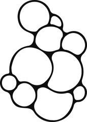 Graphic outline showing a collection of soap bubbles merged in an abstract group.