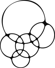 Obraz premium Soap bubbles joined together in a merged, rounded design.