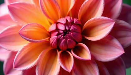 Obraz premium Close-up dahlia petals, layered, intricate detail, rich color, stock, illustration