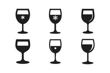 wine glass kosher wine vector art silhouette