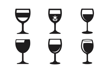 wine glass kosher wine vector art silhouette