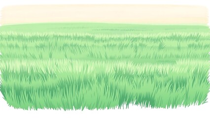 Obraz premium Green Grass Meadow Panorama on White Background