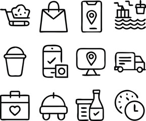 Food Delivery Icons Vector Art