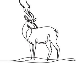 Antelope Line Drawing Vector Art – Elegant Animal Illustration