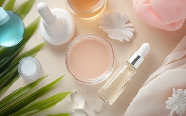 Luxurious Skincare Serums, Creams, and Botanicals for Radiant Skin. A Tranquil Spa-Like Experience Awaits.