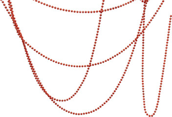 red beads on white background