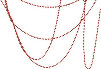 red beads on white background