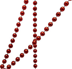 red beads on white background